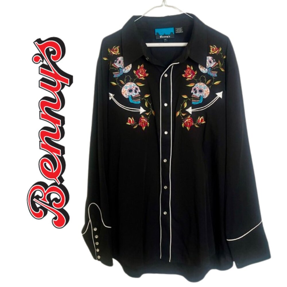 Benny's Day of the Dead Western Shirt - Men's XL